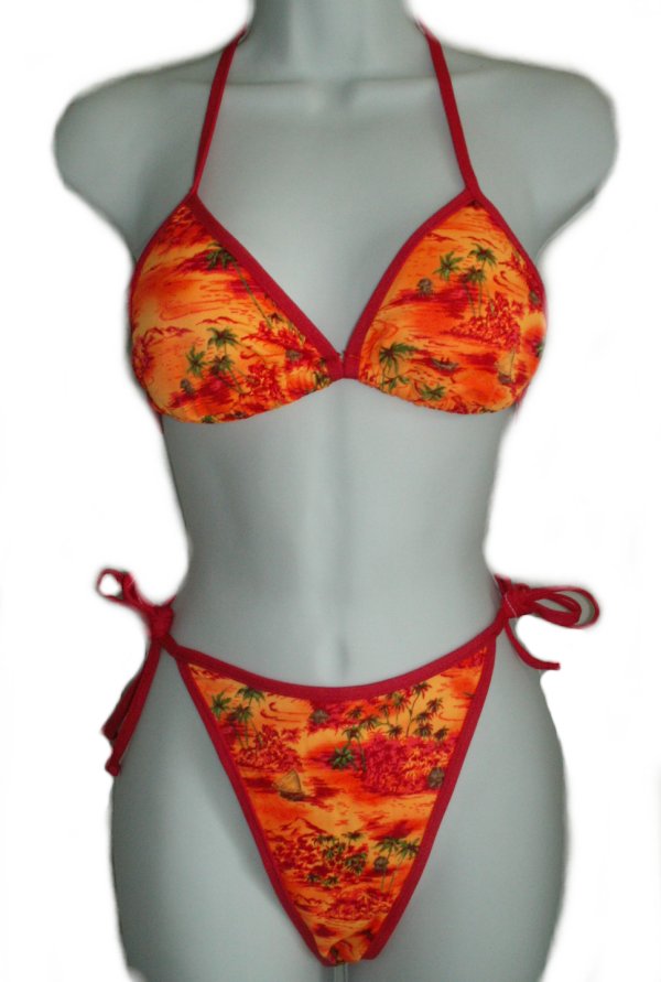 SURFSIDE Orange Tropical BIKINI - L